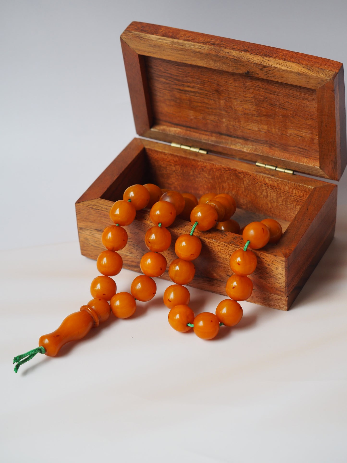 Antique Orange Afghani Bakelite Rosary