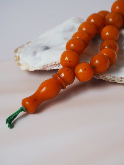 Antique Orange Afghani Bakelite Rosary