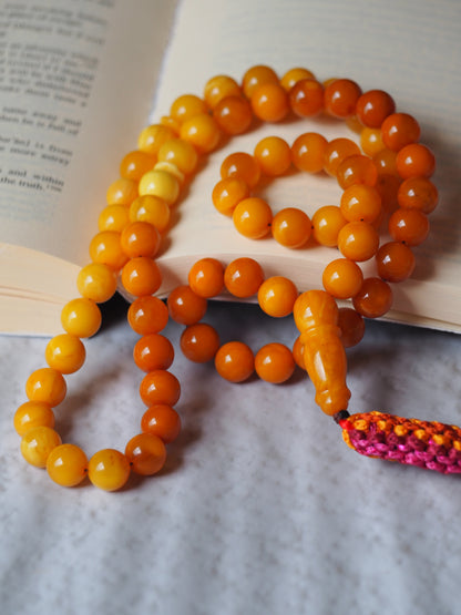 Antique Gradient Aged Butterscotch and Honey Amber Tasbih 66 Beads