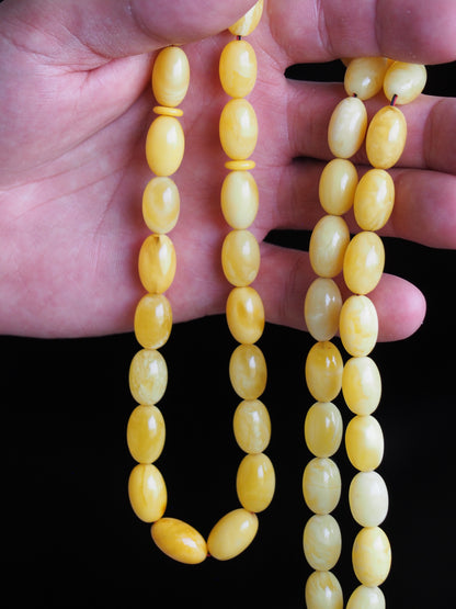 Milk/ White Amber Olive Shape Amber Rosary