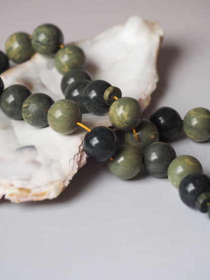 Vintage Teal Green "Chernobyl" Bakelite Misbah 33 Beads