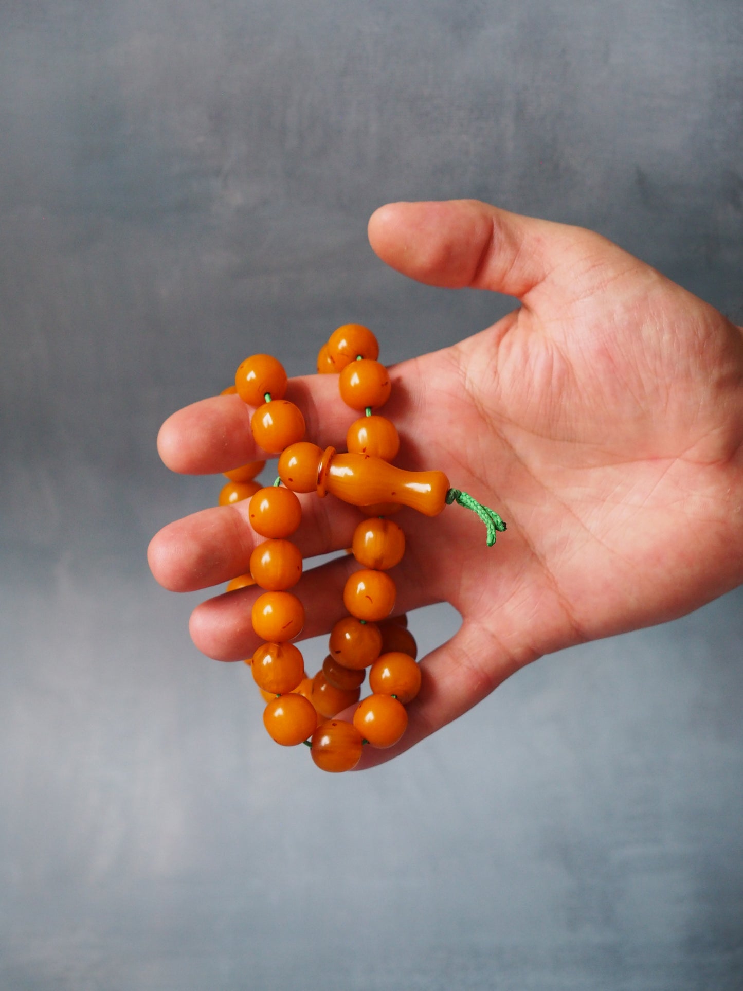 Antique Orange Afghani Bakelite Rosary