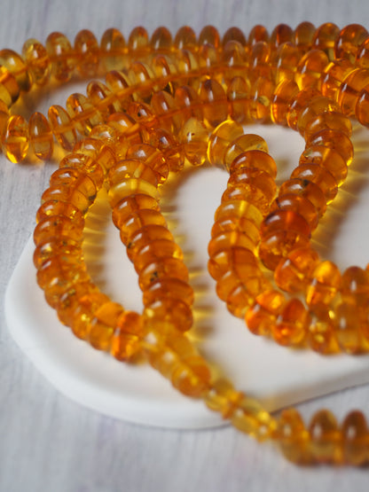 Donut Shape Natural Citron Amber Misbaha 128 Beads
