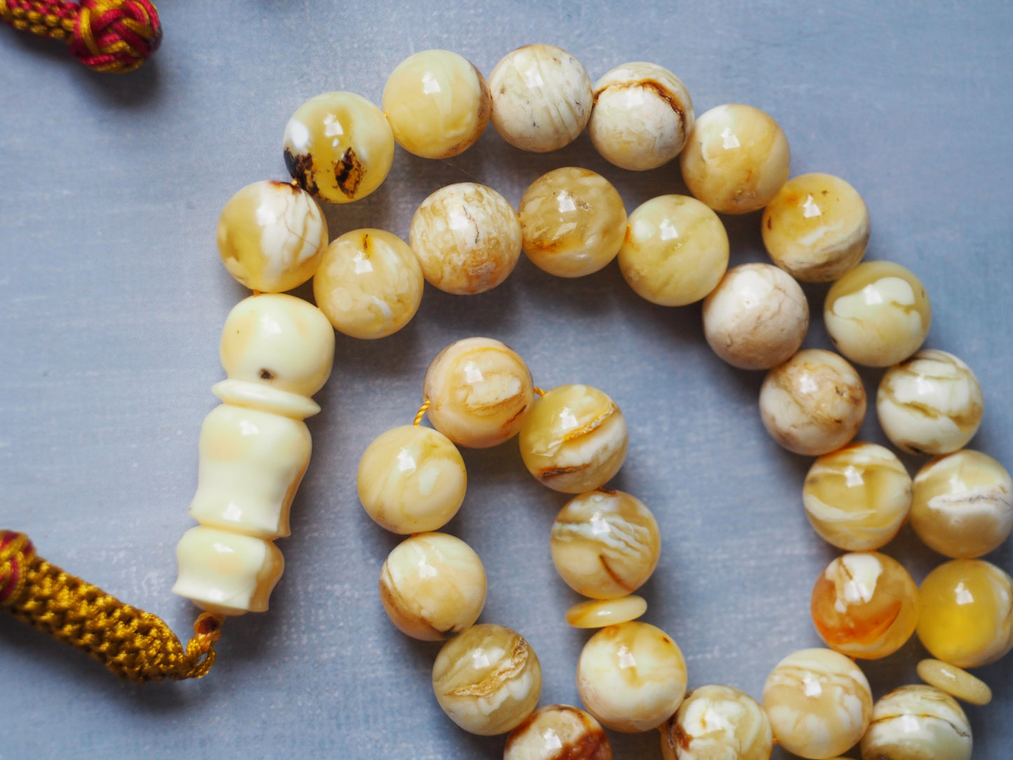 Natural Marble Raw Amber Rosary / Tasbih