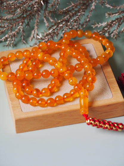 Natural Aged Cloudy Honey Amber Tasbih Pocket Size 99 Beads