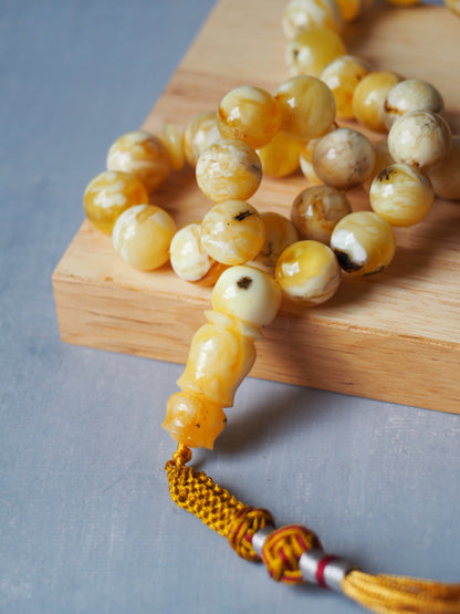 Natural Marble Raw Amber Rosary / Tasbih