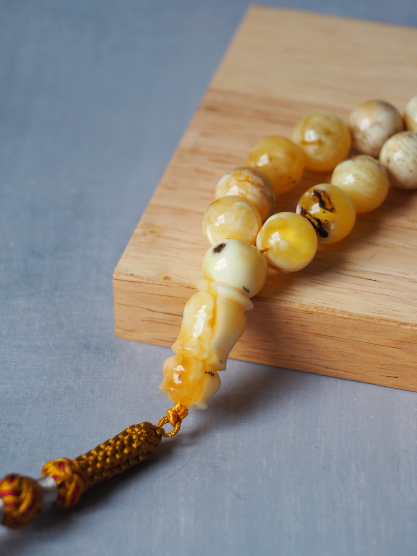 Natural Marble Raw Amber Rosary / Tasbih