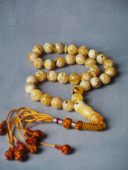 Natural Marble Raw Amber Rosary / Tasbih