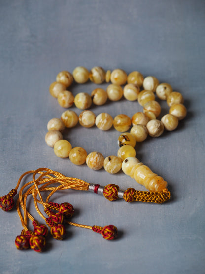 Natural Marble Raw Amber Rosary / Tasbih