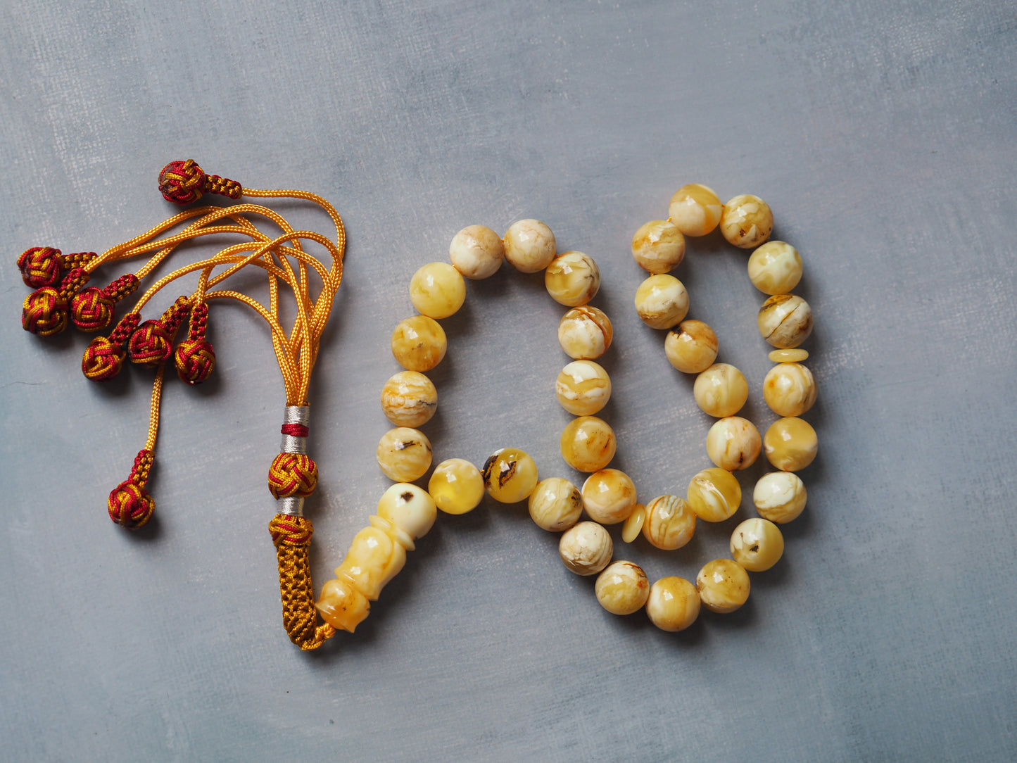 Natural Marble Raw Amber Rosary / Tasbih