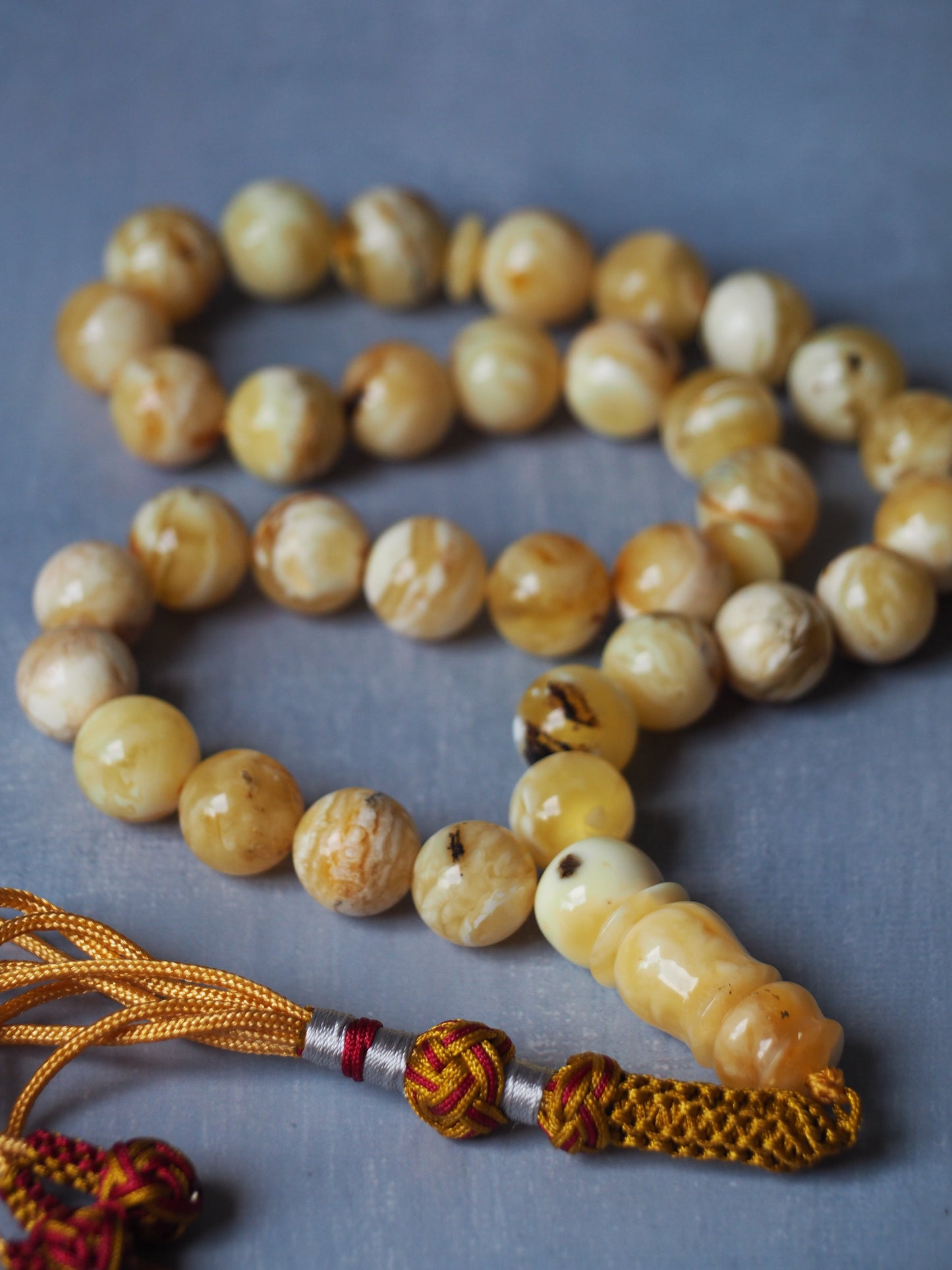 Natural Marble Raw Amber Rosary / Tasbih