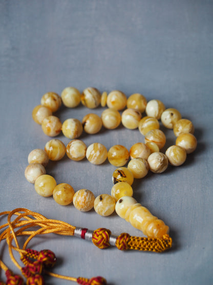 Natural Marble Raw Amber Rosary / Tasbih