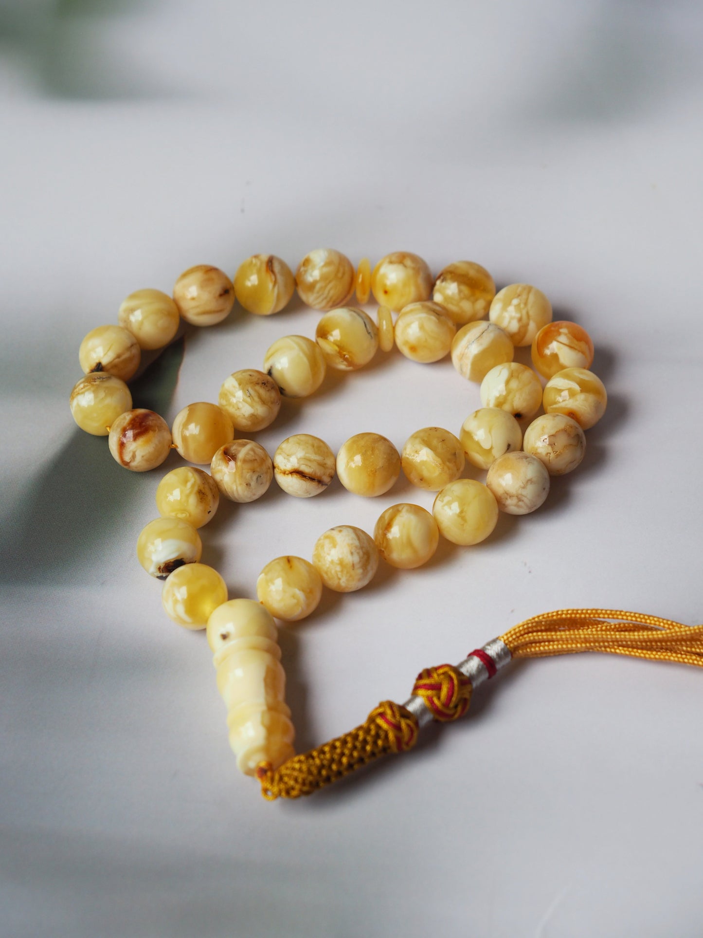 Natural Marble Raw Amber Rosary / Tasbih