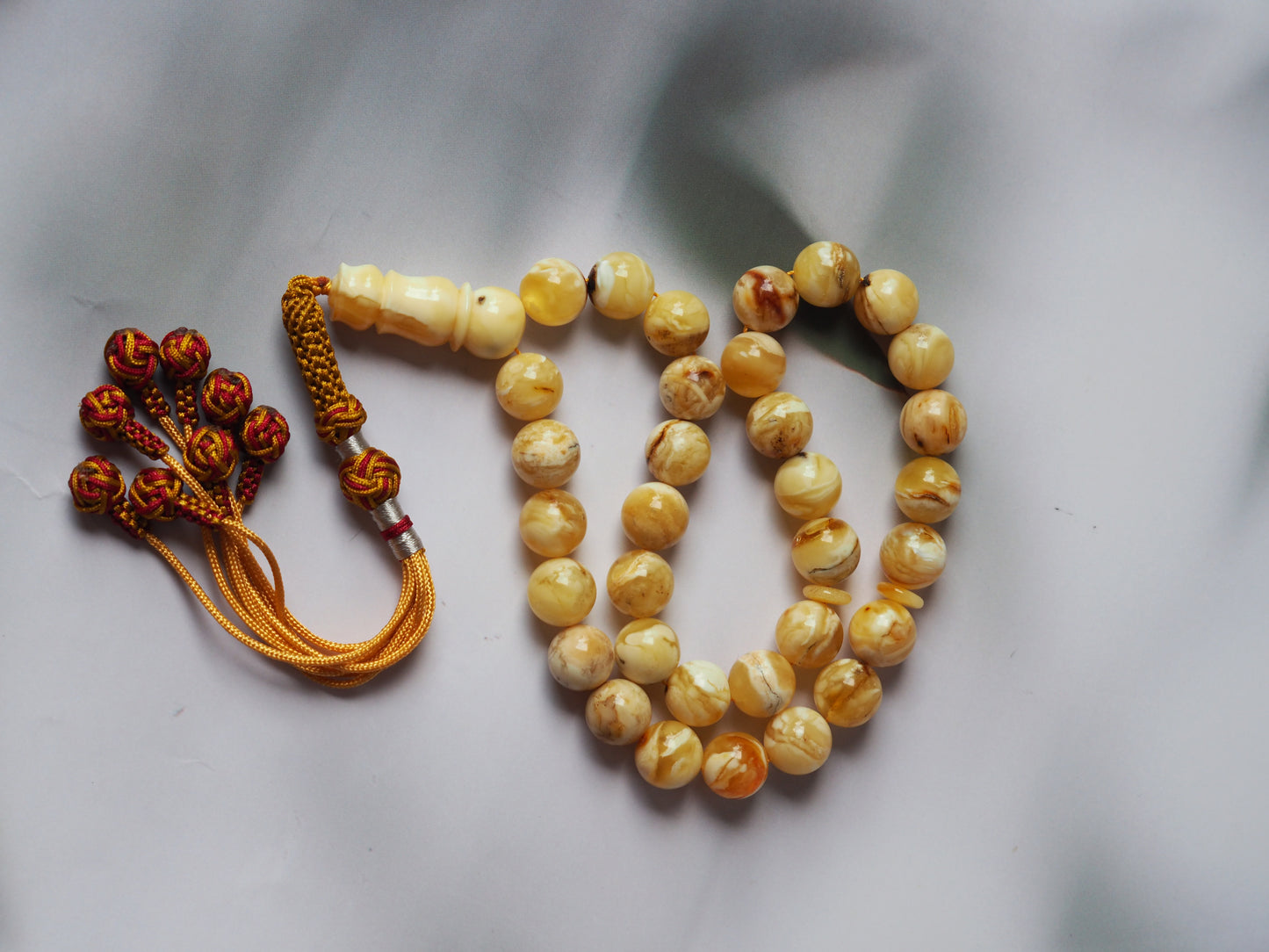 Natural Marble Raw Amber Rosary / Tasbih