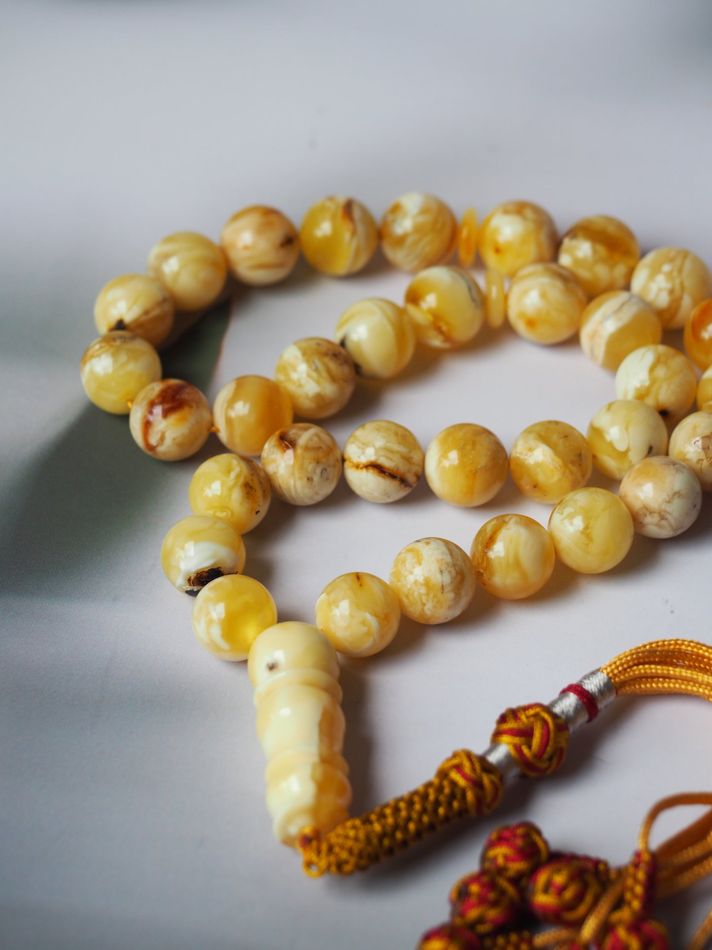 Natural Marble Raw Amber Rosary / Tasbih