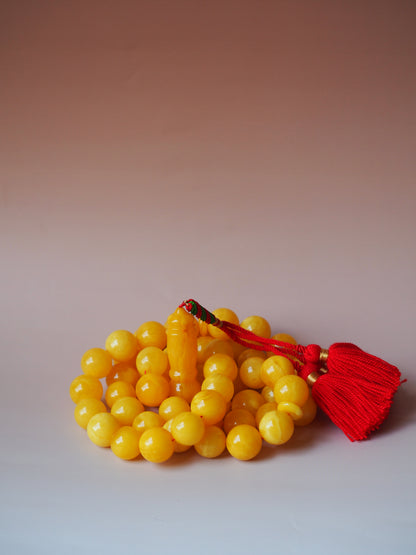 Unique Huge Natural Butterscotch Amber Prayer Beads 54 Beads + spare 233g