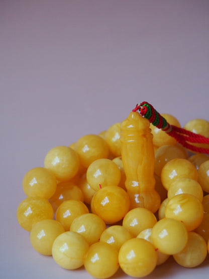 Unique Huge Natural Butterscotch Amber Prayer Beads 54 Beads + spare 233g