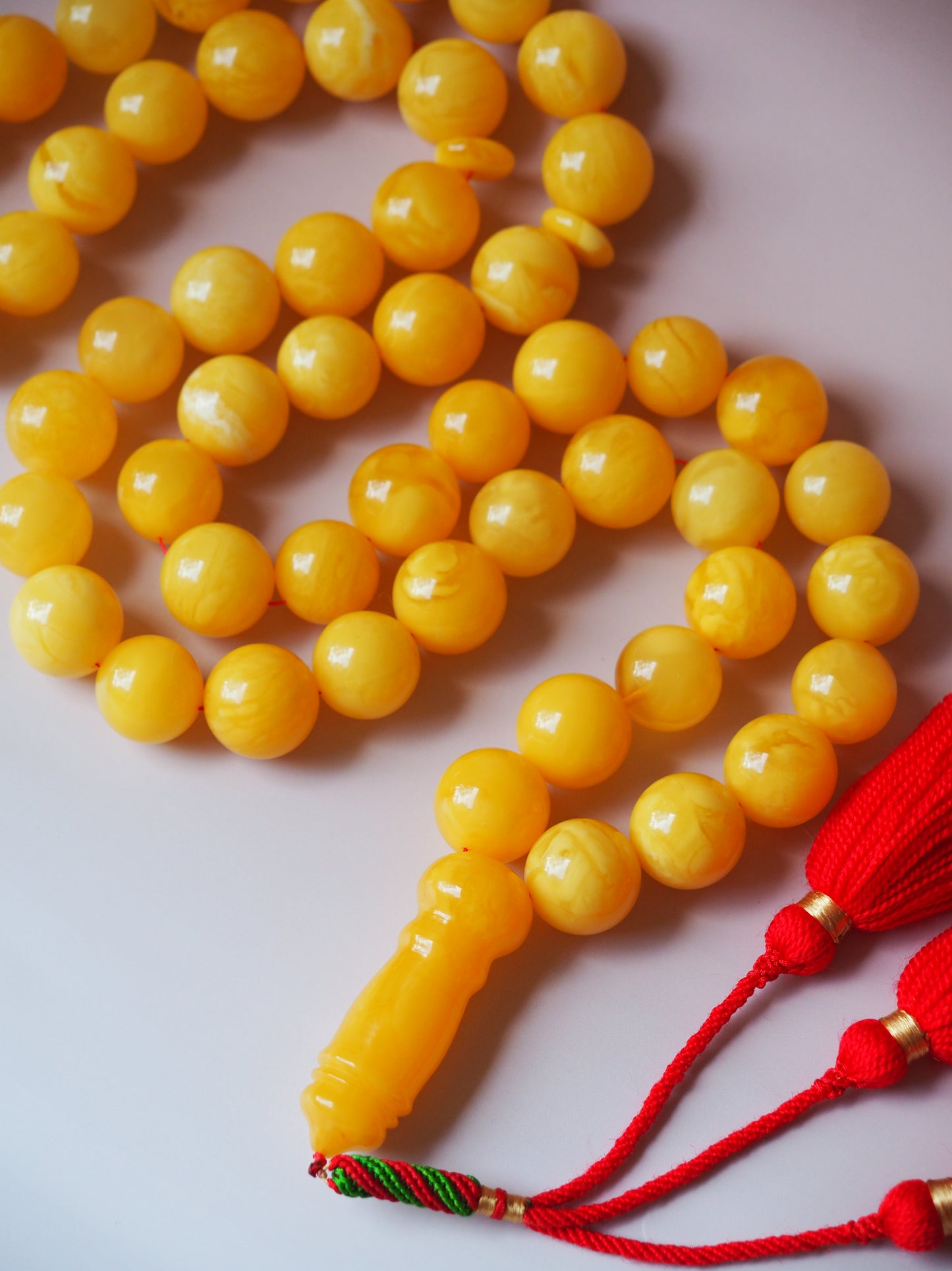 Unique Huge Natural Butterscotch Amber Prayer Beads 54 Beads + spare 233g