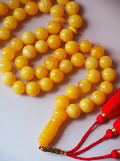 Unique Huge Natural Butterscotch Amber Prayer Beads 54 Beads + spare 233g