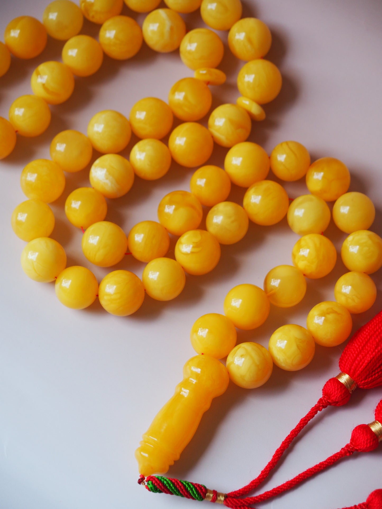 Unique Huge Natural Butterscotch Amber Prayer Beads 54 Beads + spare 233g