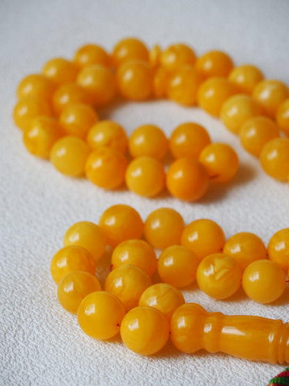 Unique Huge Natural Butterscotch Amber Prayer Beads 54 Beads + spare 233g