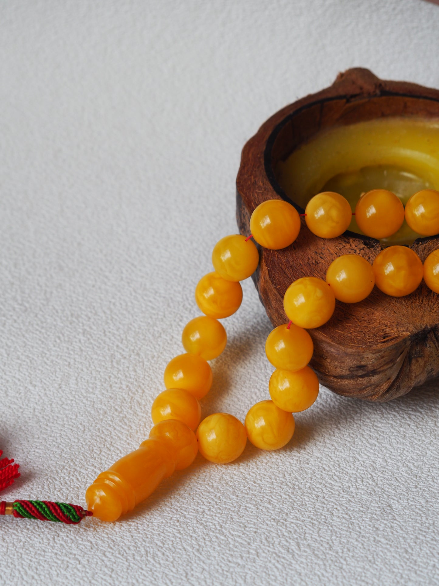 Unique Huge Natural Butterscotch Amber Prayer Beads 54 Beads + spare 233g