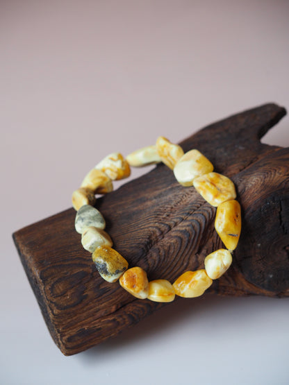 Raw Natural Royal White Amber Bracelet