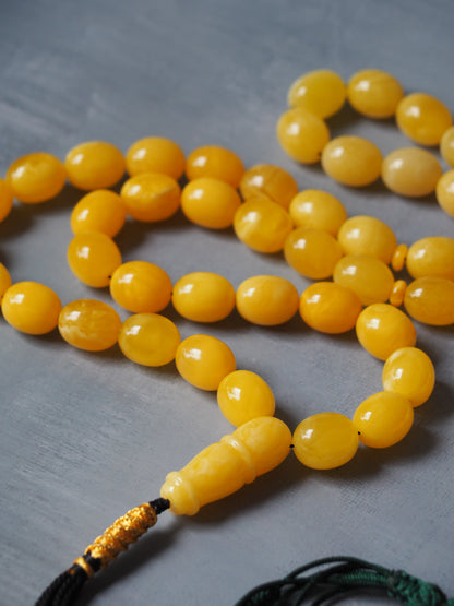 Natural Butterscotch Amber Rosary from Private Collector