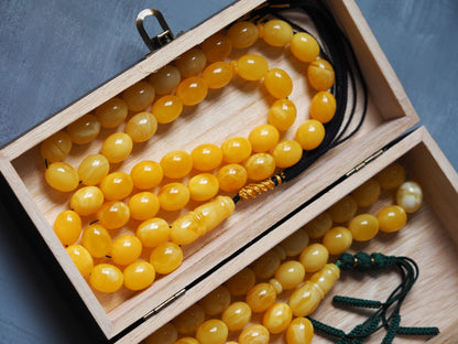 Natural Butterscotch Amber Rosary from Private Collector