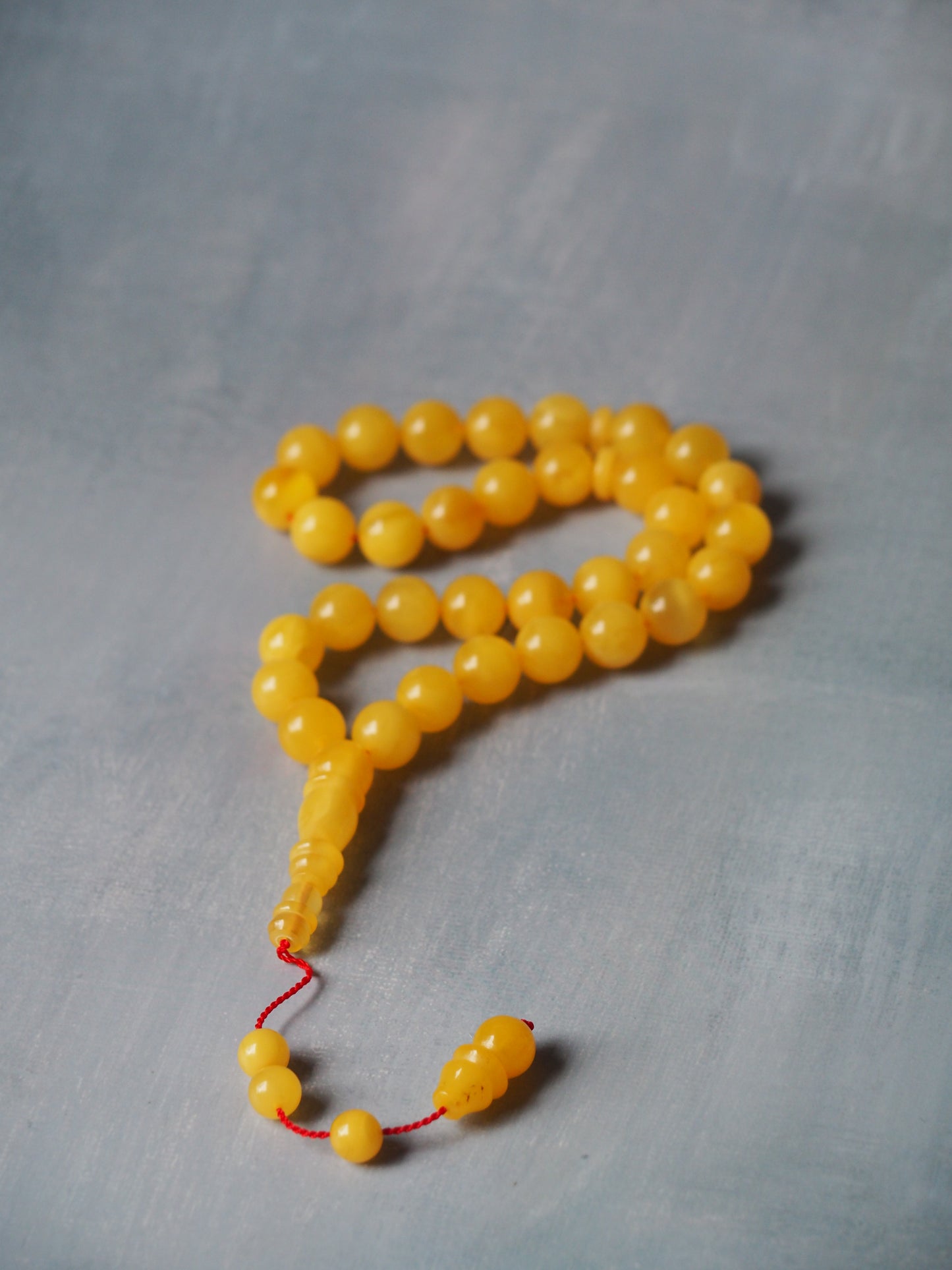 Natural Butterscotch Amber Rosary 33 Beads Pocket Size + Wastage