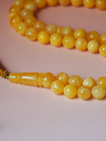 Natural Butterscotch Amber Misbah 66 Beads