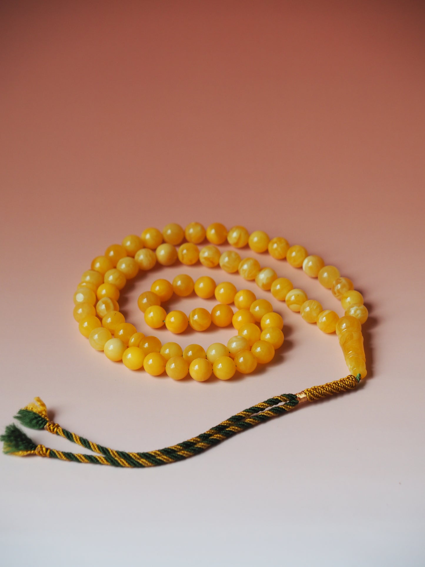 Natural Butterscotch Amber Misbah 66 Beads