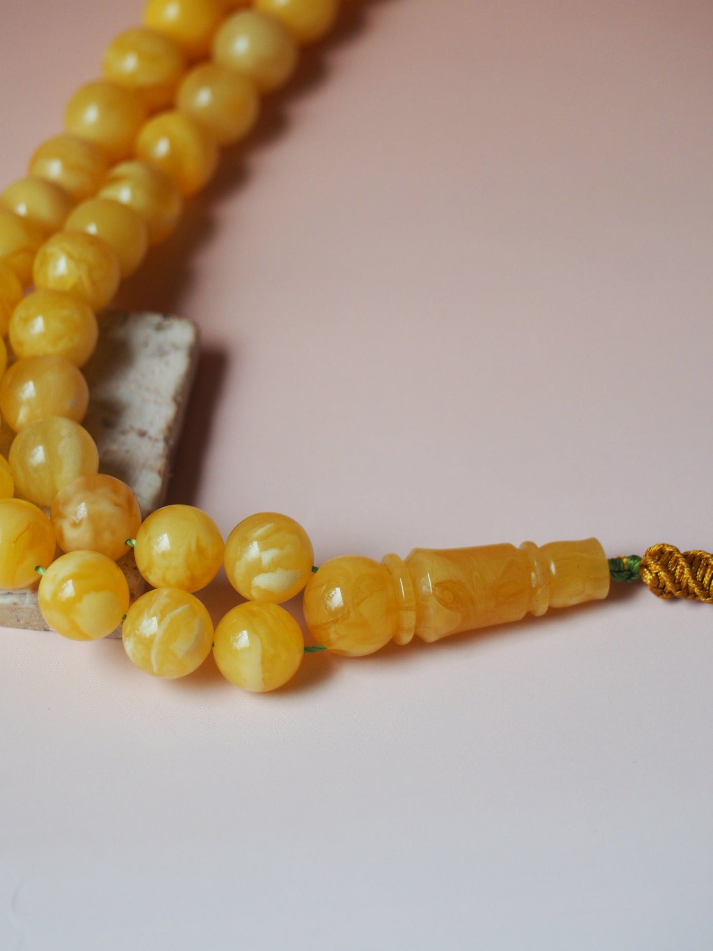 Natural Butterscotch Amber Misbah 66 Beads