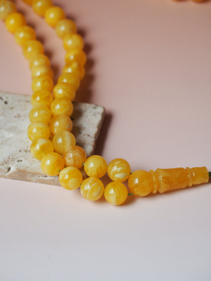 Natural Butterscotch Amber Misbah 66 Beads