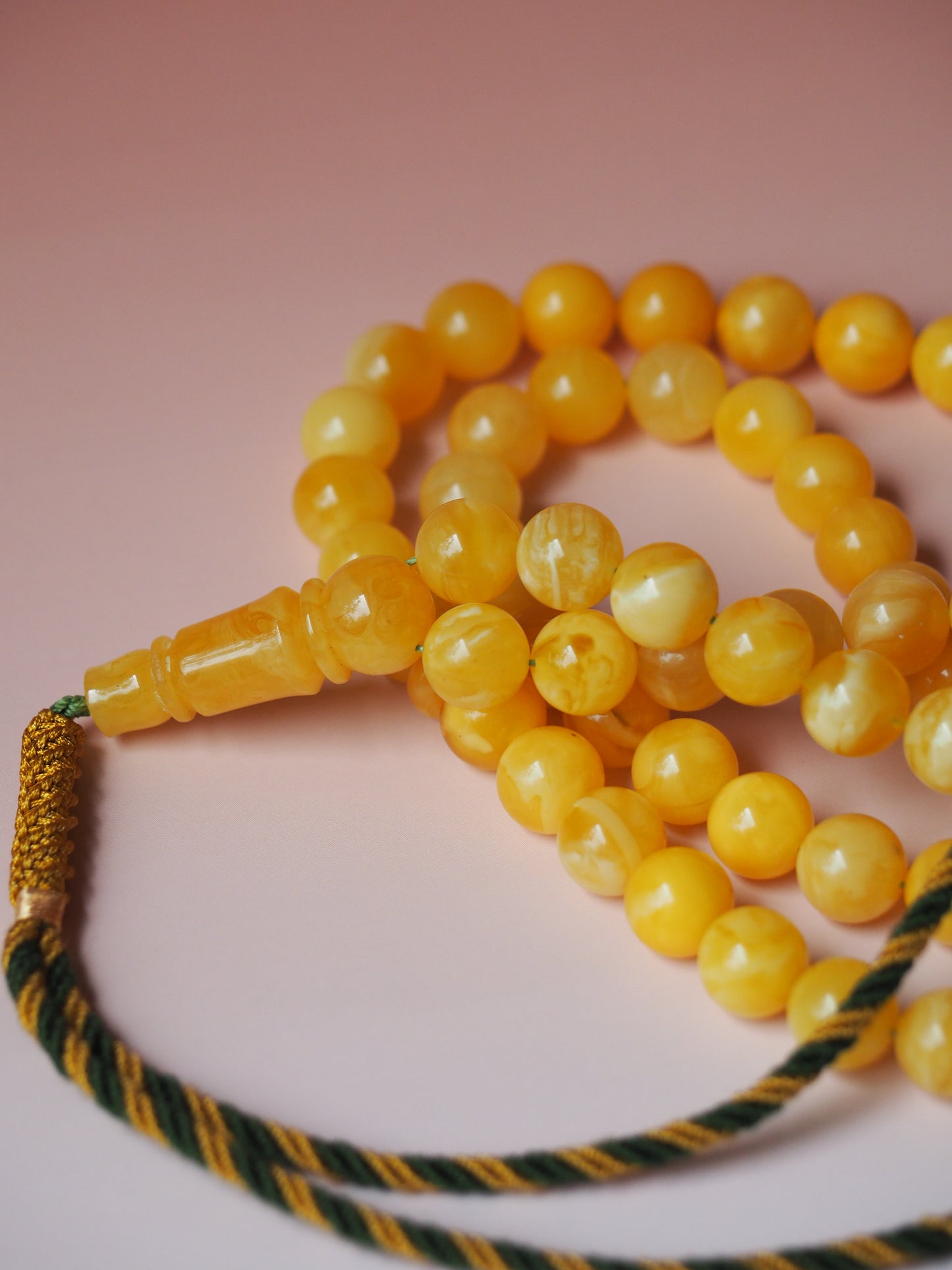 Natural Butterscotch Amber Misbah 66 Beads