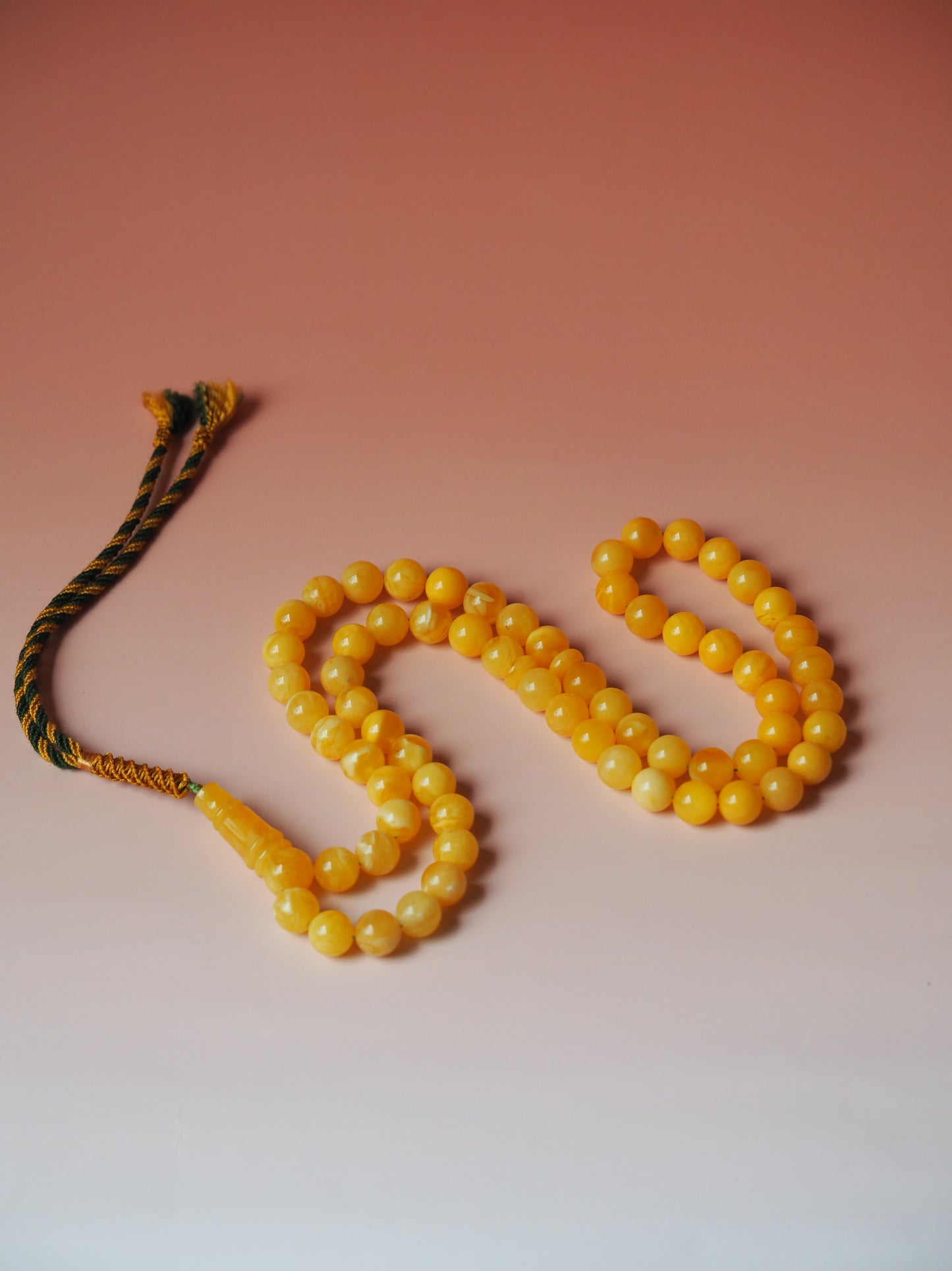 Natural Butterscotch Amber Misbah 66 Beads