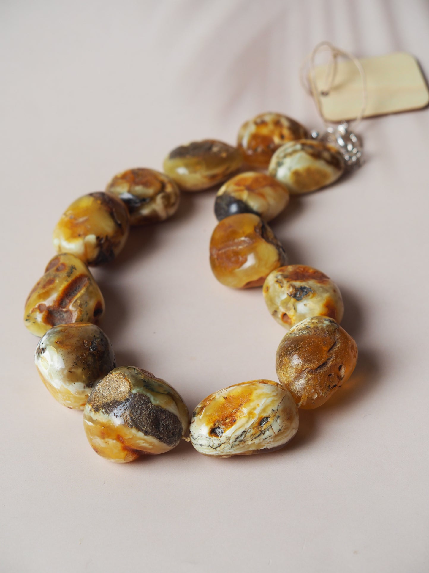 Huge and Unique Raw Amber Necklace from Private Collector from Poland 1970s with Certificate