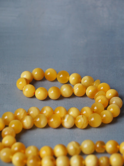 Honey / Butterscotch Natural Amber Tasbih Half Half Pattern 57 Beads