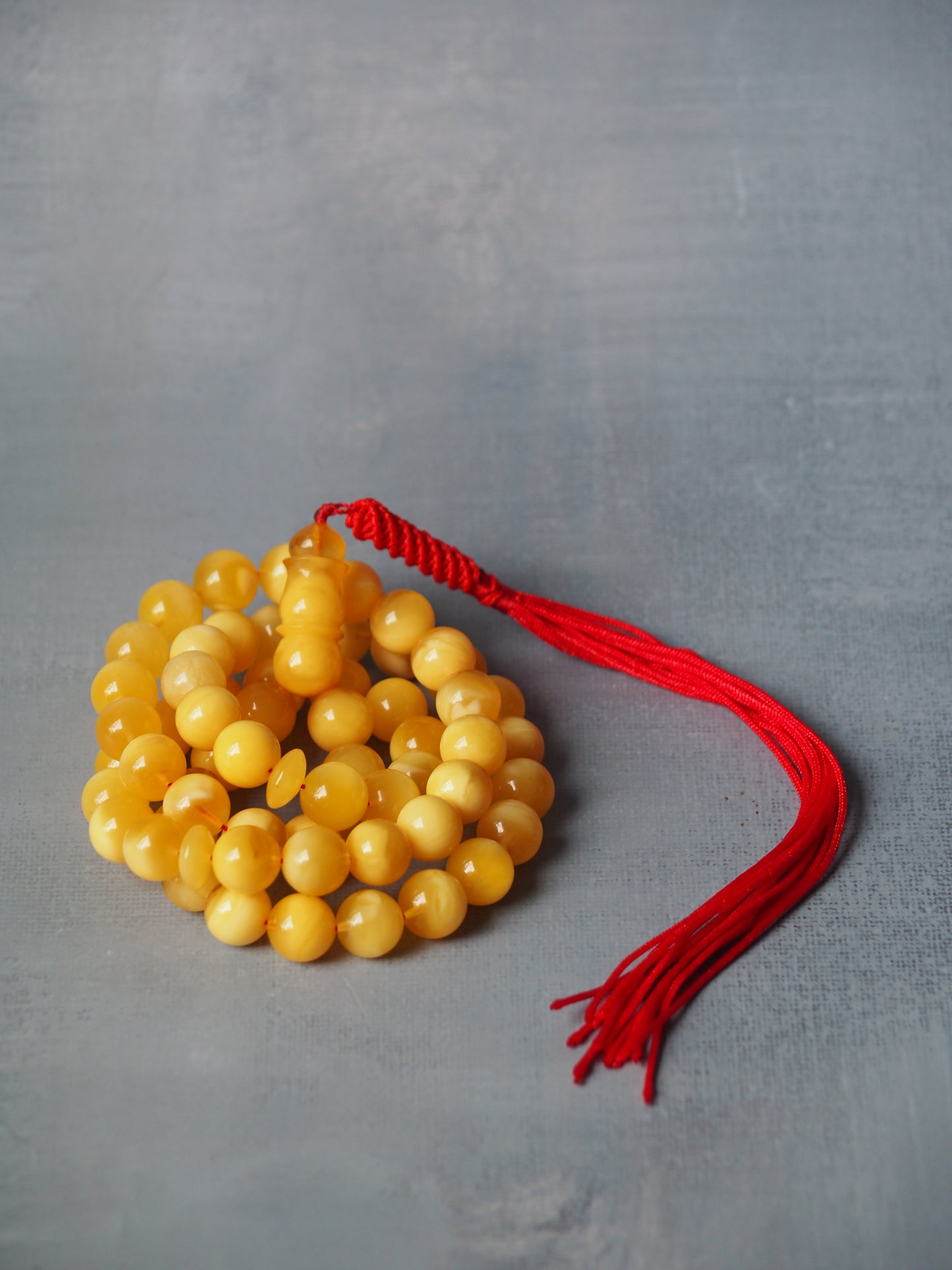 Honey / Butterscotch Natural Amber Tasbih Half Half Pattern 57 Beads