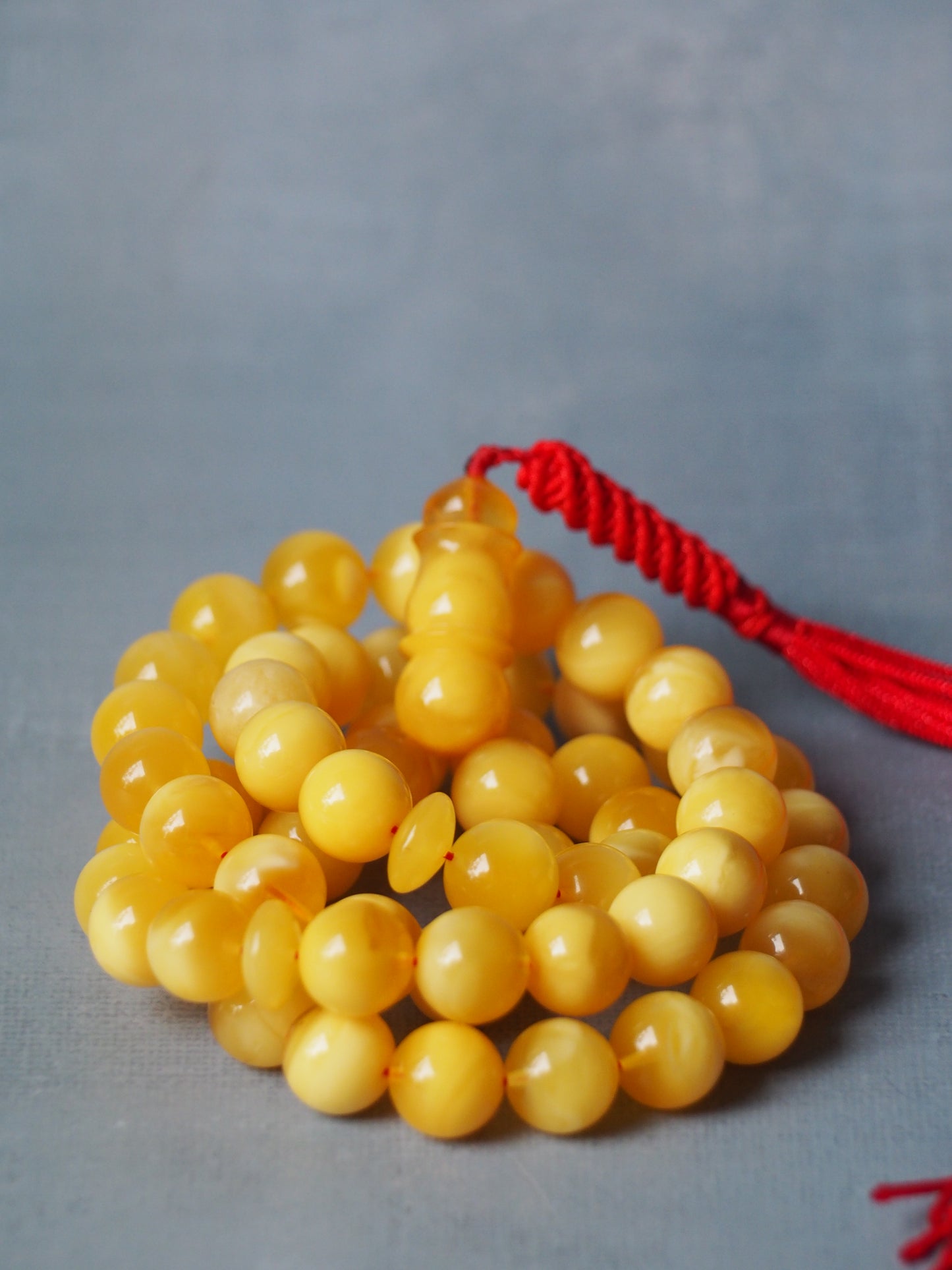 Honey / Butterscotch Natural Amber Tasbih Half Half Pattern 57 Beads