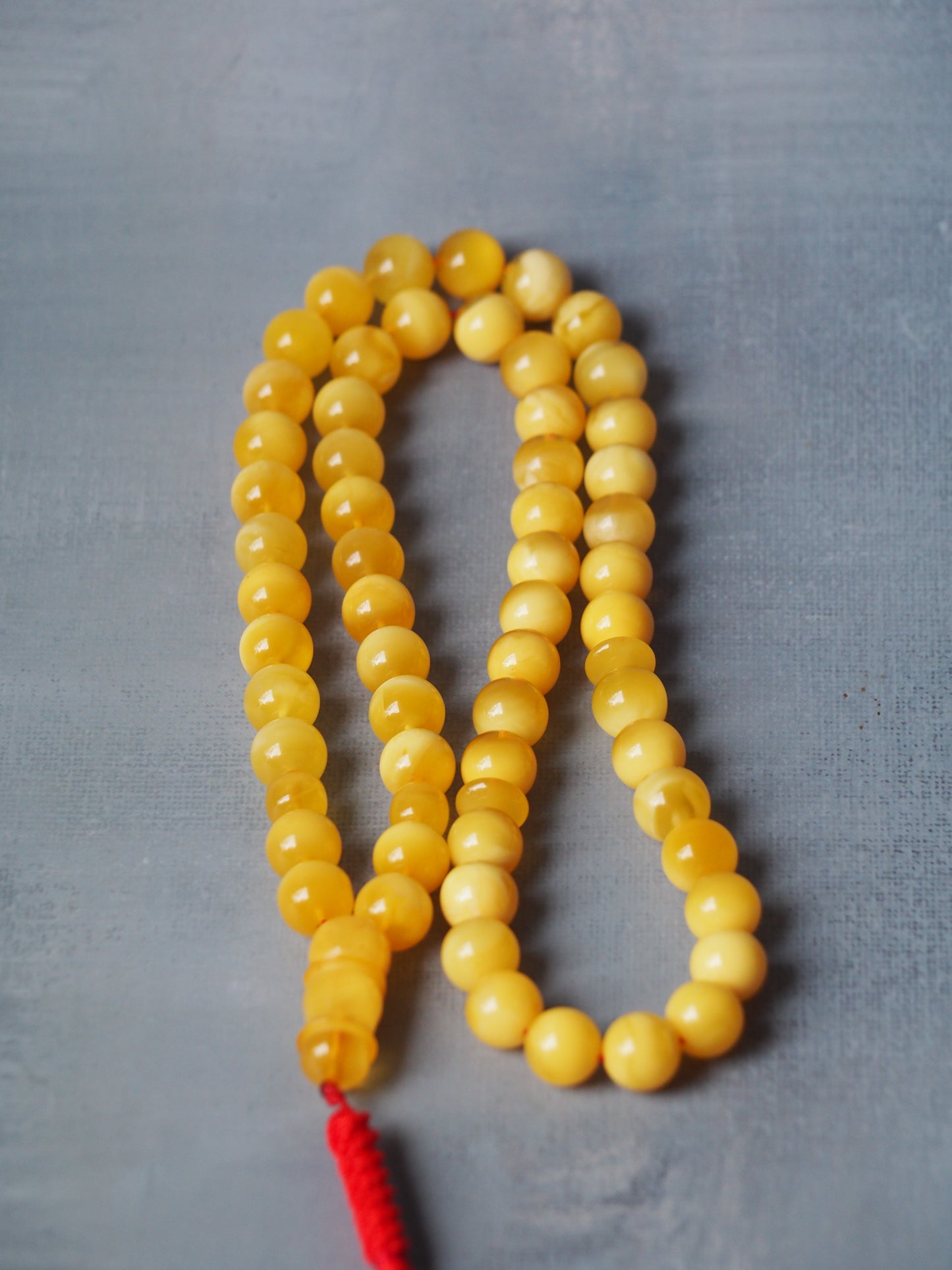 Honey / Butterscotch Natural Amber Tasbih Half Half Pattern 57 Beads