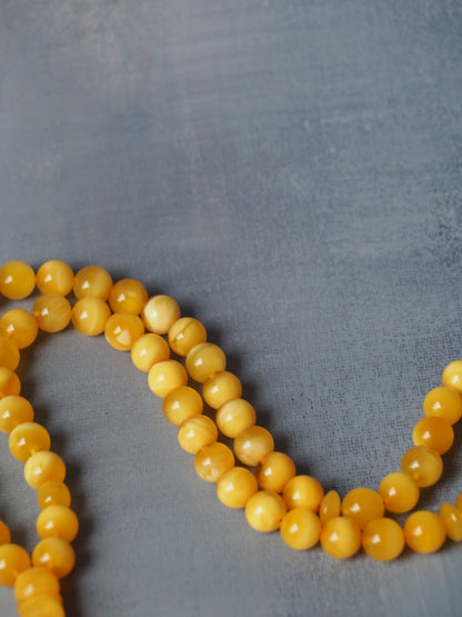 Honey / Butterscotch Natural Amber Tasbih Half Half Pattern 57 Beads