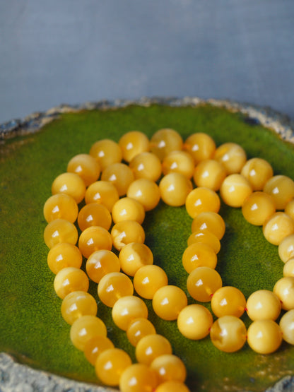 Honey / Butterscotch Natural Amber Tasbih Half Half Pattern 57 Beads