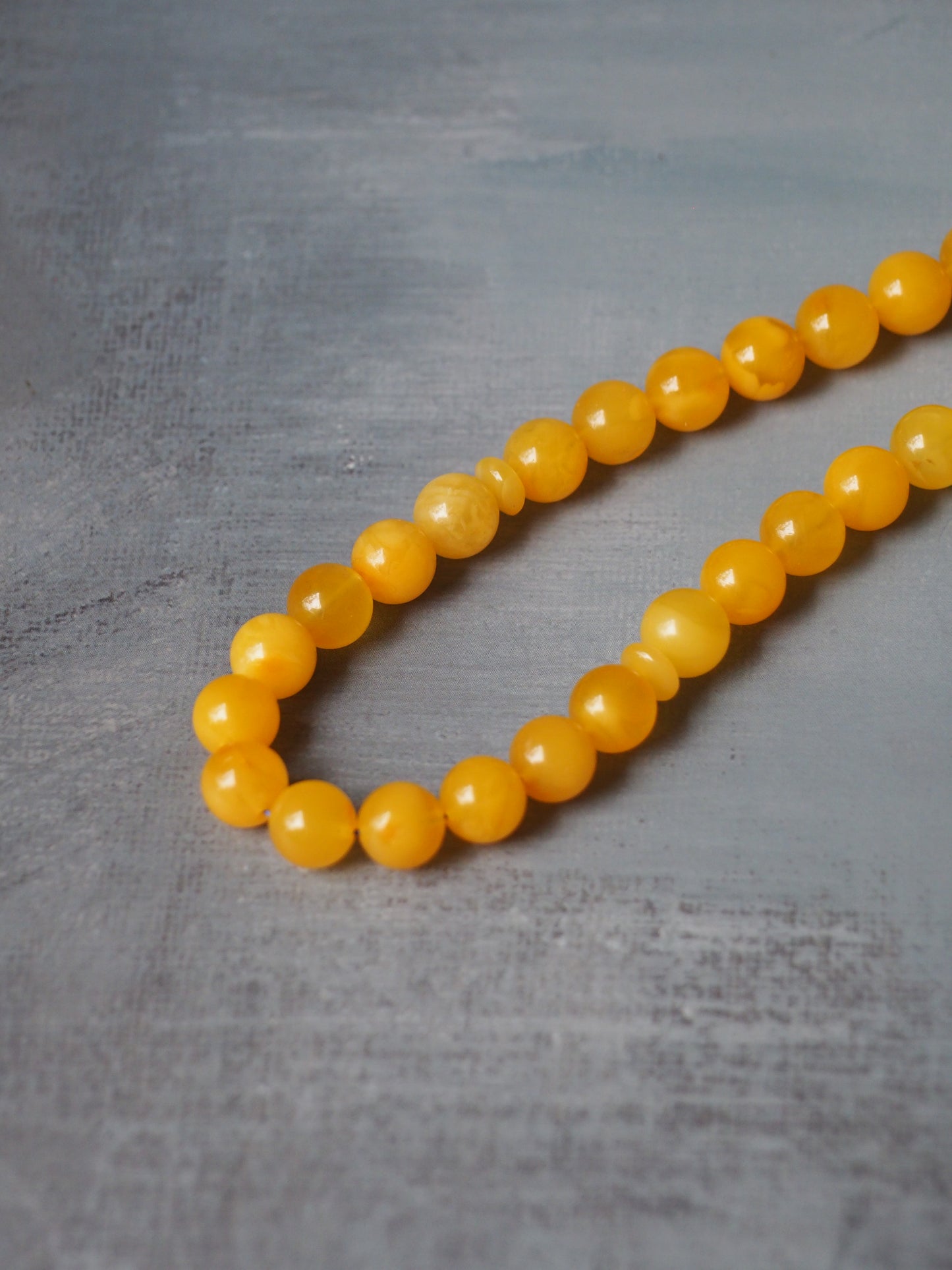 Pocket Size Butterscotch Amber Rosary 33 Beads