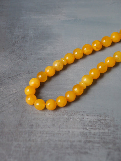 Pocket Size Butterscotch Amber Rosary 33 Beads