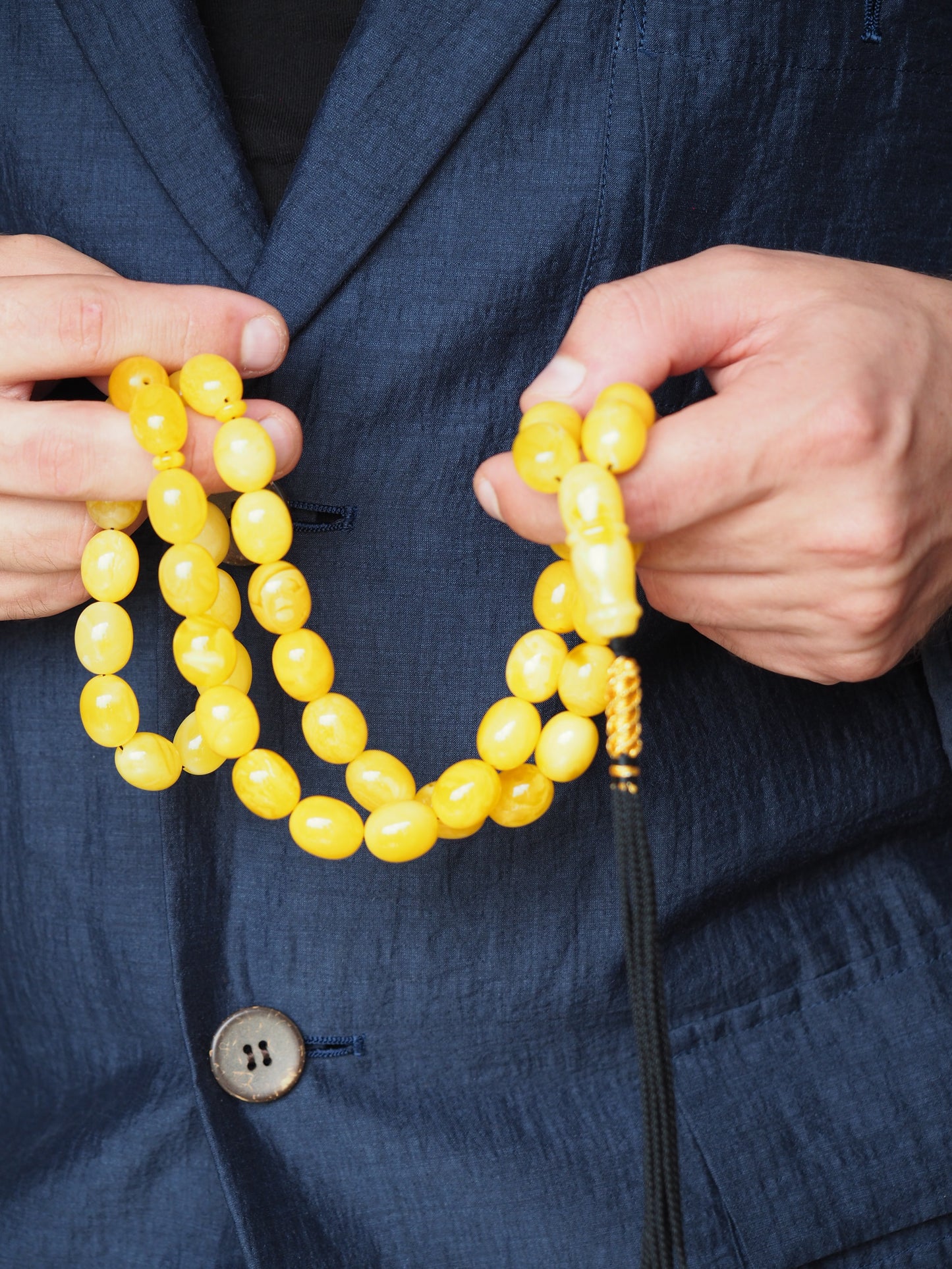 Natural Butterscotch Amber Rosary from Private Collector