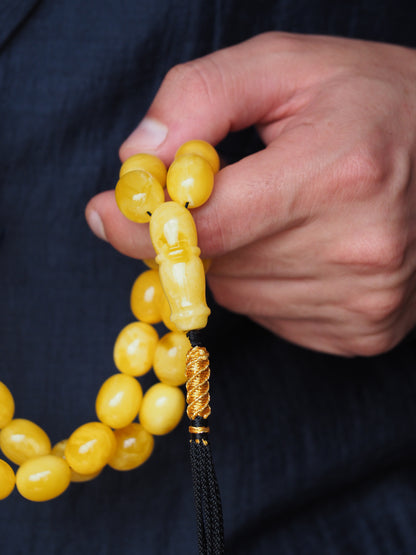 Natural Butterscotch Amber Rosary from Private Collector