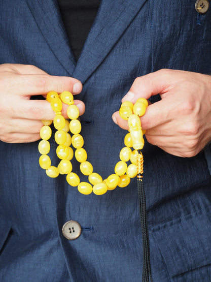 Natural Butterscotch Amber Rosary from Private Collector