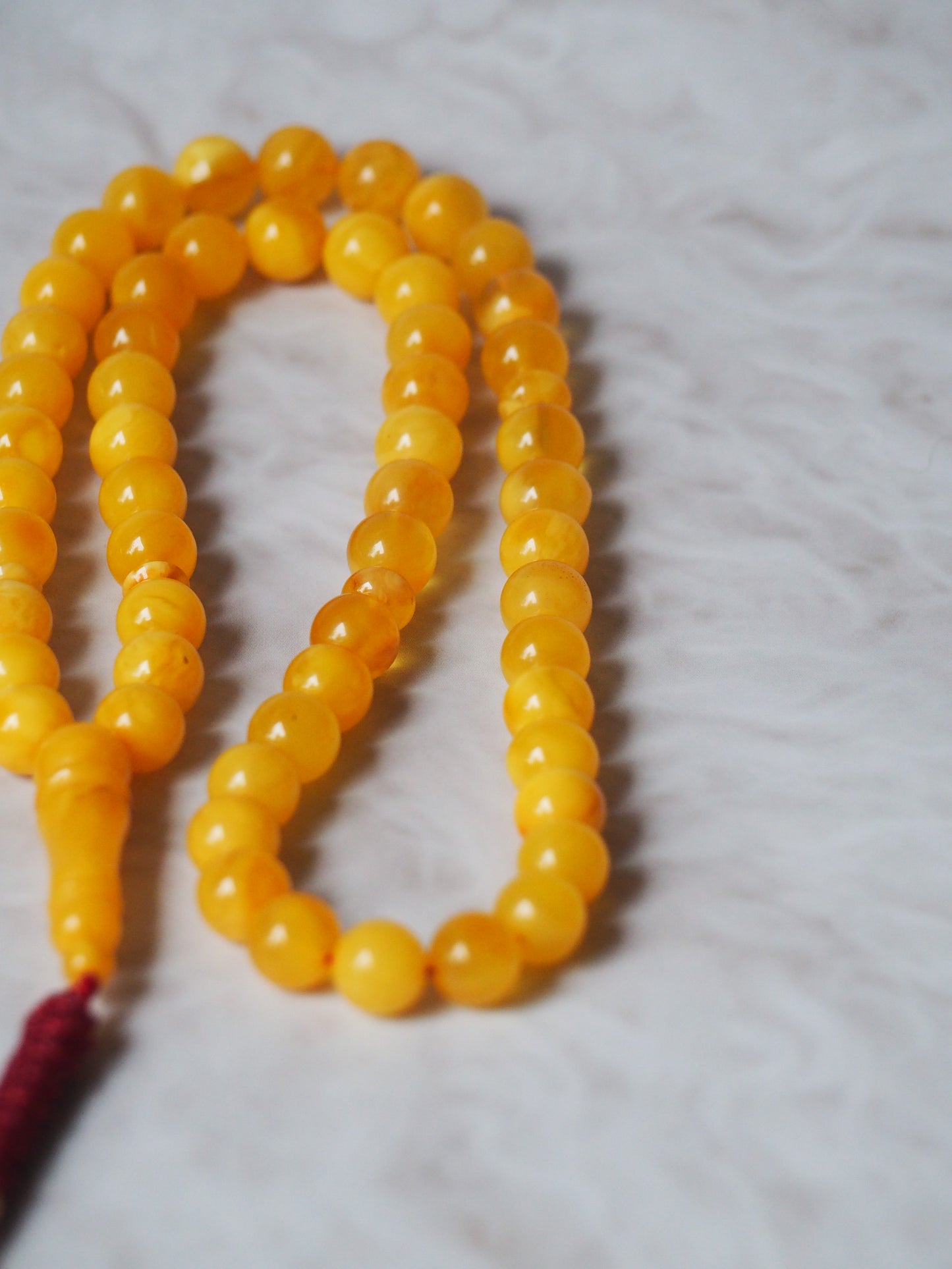 Butterscotch Natural Amber Misbaha 55 Beads 9.2mm