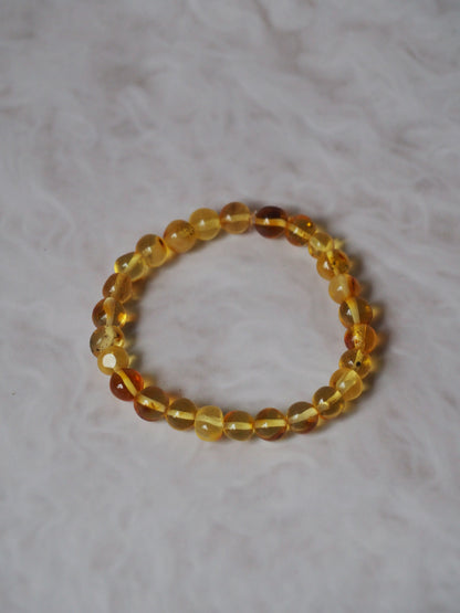 Natural Raw Irregular Citron Amber Beaded Bracelet